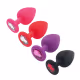 Sexy Import Tamanho P 7cm x 2,8cm Preto com Pedra Vermelha - Plug Anal em Silicone (5)