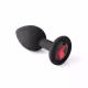 Sexy Import Tamanho P 7cm x 2,8cm Preto com Pedra Vermelha - Plug Anal em Silicone (2)