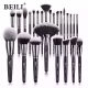 Kit de Pincéis Maquiagem Profissional BEILI Preto - Pó, Base, Mistura BX-25 peças