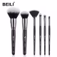 Kit de Pincéis Maquiagem Profissional BEILI Preto - Pó, Base, Mistura BX-N6