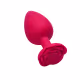 Plug Anal em Silicone Vermelho com Formato de Rosa Grande (1)