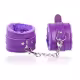 Sexy Import Pelúcia Aveludada 5,5cm x 9cm Roxo - Algema Bracelete em Couro (3)