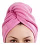 Touca Toalha Turbante Mágica Pós Banho Secar Cabelo Rápido - Rosa-claro (1)