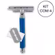 Kit NYBC Beauty Aparelho de Barbear Aço Inox + Cabo Azul Quarteto (4 Unidades) (1)