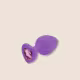 Plug Anal de Coração em Silicone - Tamanho M - Roxo