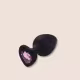 Plug Anal de Coração em Silicone - Tamanho P - Preto