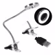 DAFU - Luminária Led Articulada & Flexível Prata - 2 Níveis de Luz com Garra de Mesa USB (1)
