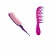 Kit Ricca - Pente para Fitagem de Cabelo + Pente de Cabelos Cachos e Ondas Rosa