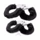 Kit com 2 Algemas em Metal com Pelúcia Preta Hand Cuffs