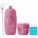 Kit Alfaparf Semi Di Lino Moisture -  Shampoo 1L +  Máscara 500ml +  3x Ampola 13ml + Válvula Pump (1)