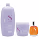 Kit Alfaparf Professional Semi Di Lino Smooth Smoothing - Shampoo 1L + Máscara 500ml + Óleo 100ml