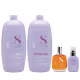 Kit Alfaparf Semi Di Lino Smooth Smoothing - Shampoo & Condicionador 1 Litro + Óleo 100ml + Cream Leave-In 125ml
