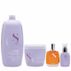 Kit Alfaparf Professional Semi Di Lino Smooth Smoothing - Shampoo 1L + Máscara 500ml + Óleo 100ml + Cream Leave-In 125ml