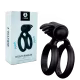 Anel Peniano Duplo Com Vibração Silicone Resistente a Água Feitiços (2)