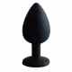 Plug Anal em Silicone Tamanho Pequeno com Pedra Cor PRETO (2)