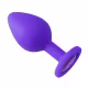 Plug Anal em Silicone Tamanho Pequeno com Pedra Cor ROXO (1)