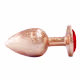 Plug Anal de Luxo Dourado com Pedra Tamanho P 7cm x 3,2cm (6)