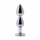 Plug Anal Escalonado em Aço 10,4cm x 3,6cm Base com Pedra Vermelho 77g (1)
