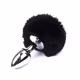 Plug Anal em Aço Pompom de Coelho Preto P (3)