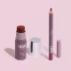 Combo By Nah Cardoso:  Lápis Contorno Labial Marrom Brave 1,1g +  Blush Stick Rosa Charming 5g (1)