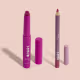 Combo By Nah Cardoso: Gloss Labial Roxo Berry Mousse 2,4ml + Lápis Contorno Labial Rosa Bold 1,1g (1)