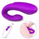 Vibrador de Casal Recarregável anatômico e flexível em silicone com controle remoto Cor Roxo (2)