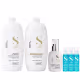 Kit Alfaparf Semi Di Lino Diamond - Shampoo 1L + Condicionador 1L + Fluído 125ml + 3x Ampola 13ml (1)