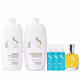 Kit Alfaparf Semi Di Lino Diamond - Shampoo 1L + Condicionador 1L + Cristalli 50ml + 3x Ampola 13ml (1)