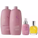 Kit Alfaparf Semi Di Lino Moisture -  Shampoo 1L + Leave in Condicionador 1L + Fluído 125ml + Cristalli 50ml (1)