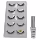Kit Macrilan Cola Cílios Postiços+Cílios 3D 5 Pares X01 (1)