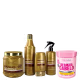 Kit Forever Liss Professional Banho De Verniz Hidratação Salon + Desmaia Cabelo (5 Produtos)