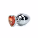 Plug Anal G com Joia de Coração - 7,5 x 4,1 cm | Laranja