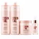 Kit Essential Shampoo e Condicionador 1L + Mascara 500g + Essential - Óleo Capilar Hidratação e Reparação 60ml (1)