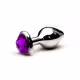 Plug Anal em Metal Grande Base Coração e Cristal Colorido - Roxo (3)