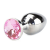 Plug Anal Jóia com Cristal em Metal Grande - Rosa