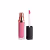 Frasco de batom líquido rosa com tampa e aplicador em metal rosé. Rótulo com o nome da marca em destaque. Embalagem minimalista e elegante.