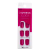 Embalagem contendo 30 unhas postiças na cor rosa vibrante. A embalagem exibe o logotipo e nome do produto "imPRESS color", além da frase "Unhas autocolantes" e "Não precisa de cola". Unhas apresentadas em fileiras, permitindo visualizar o formato e a cor.