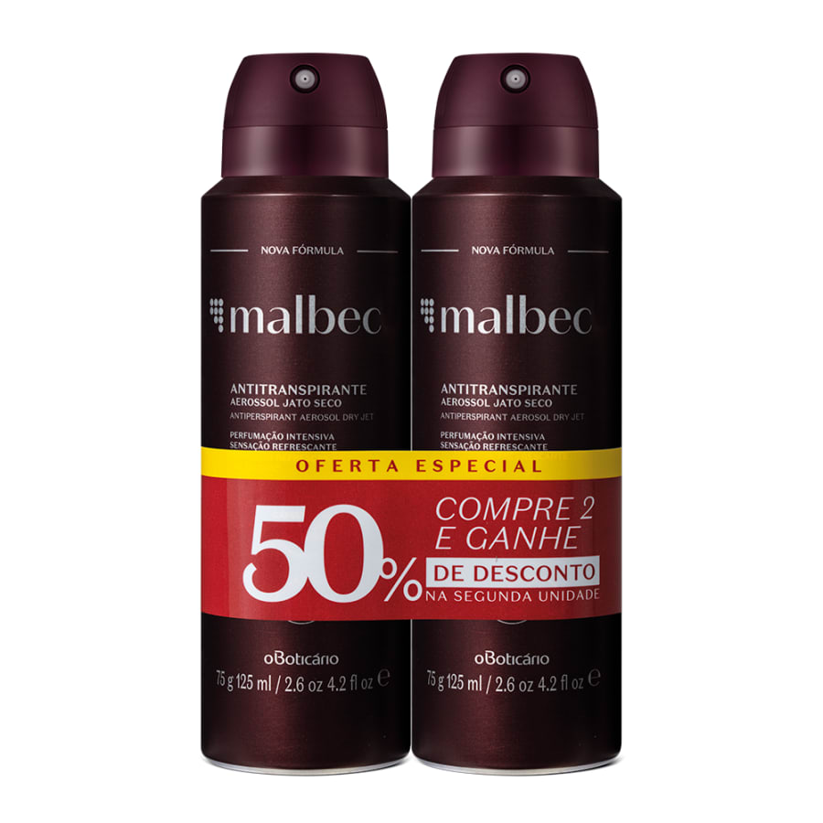 Kit Desodorante Antitranspirante Malbec 2 Unidades