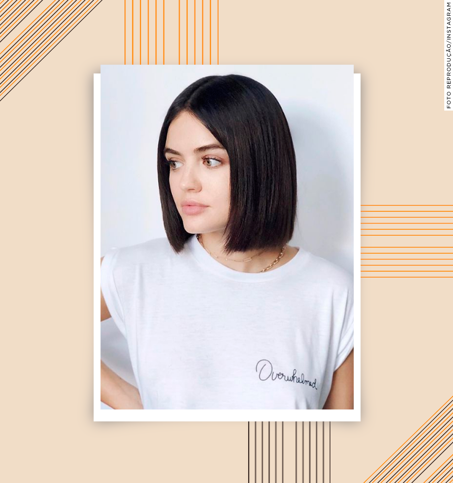 Lucy Hale com blunt cut
