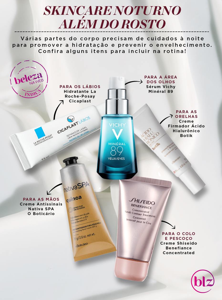 5 partes do corpo para incluir na rotina noturna de skincare