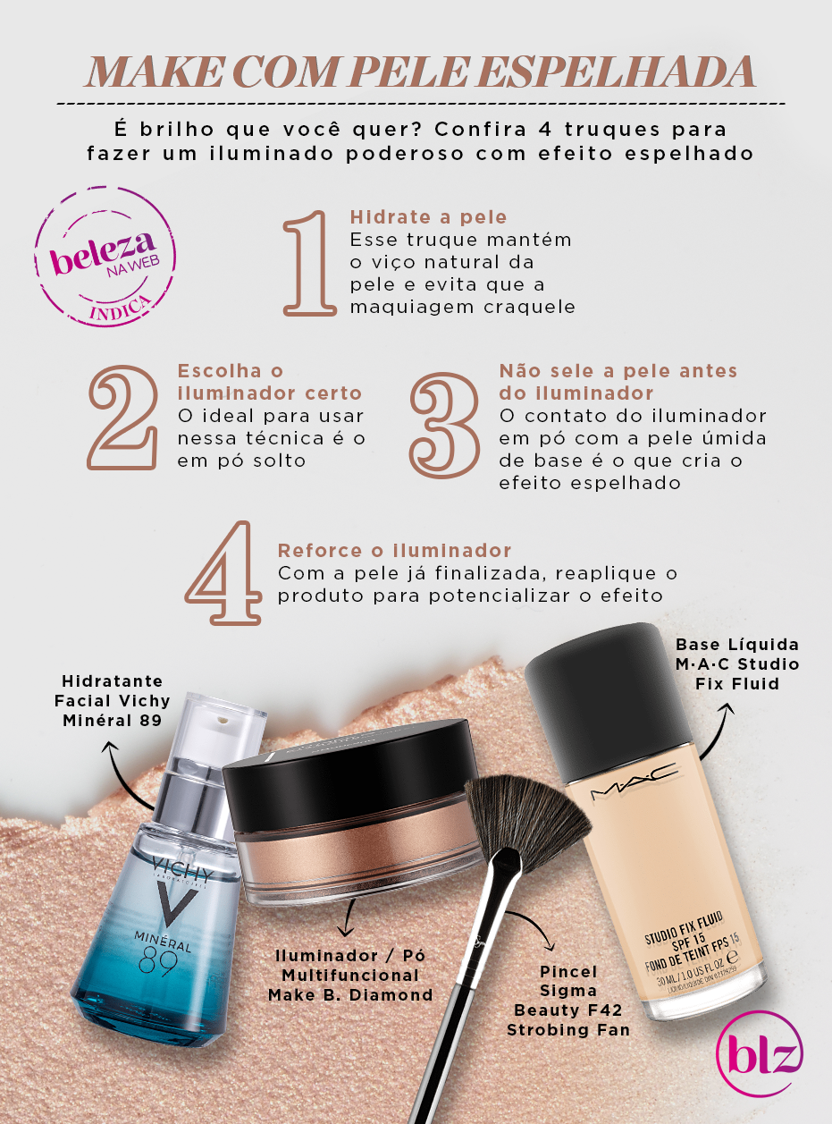 Make com pele espelhada em 4 passos