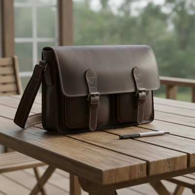 Brown Leather Crossbody Duffle Bag Vintage 80s Style | GENTCREATE