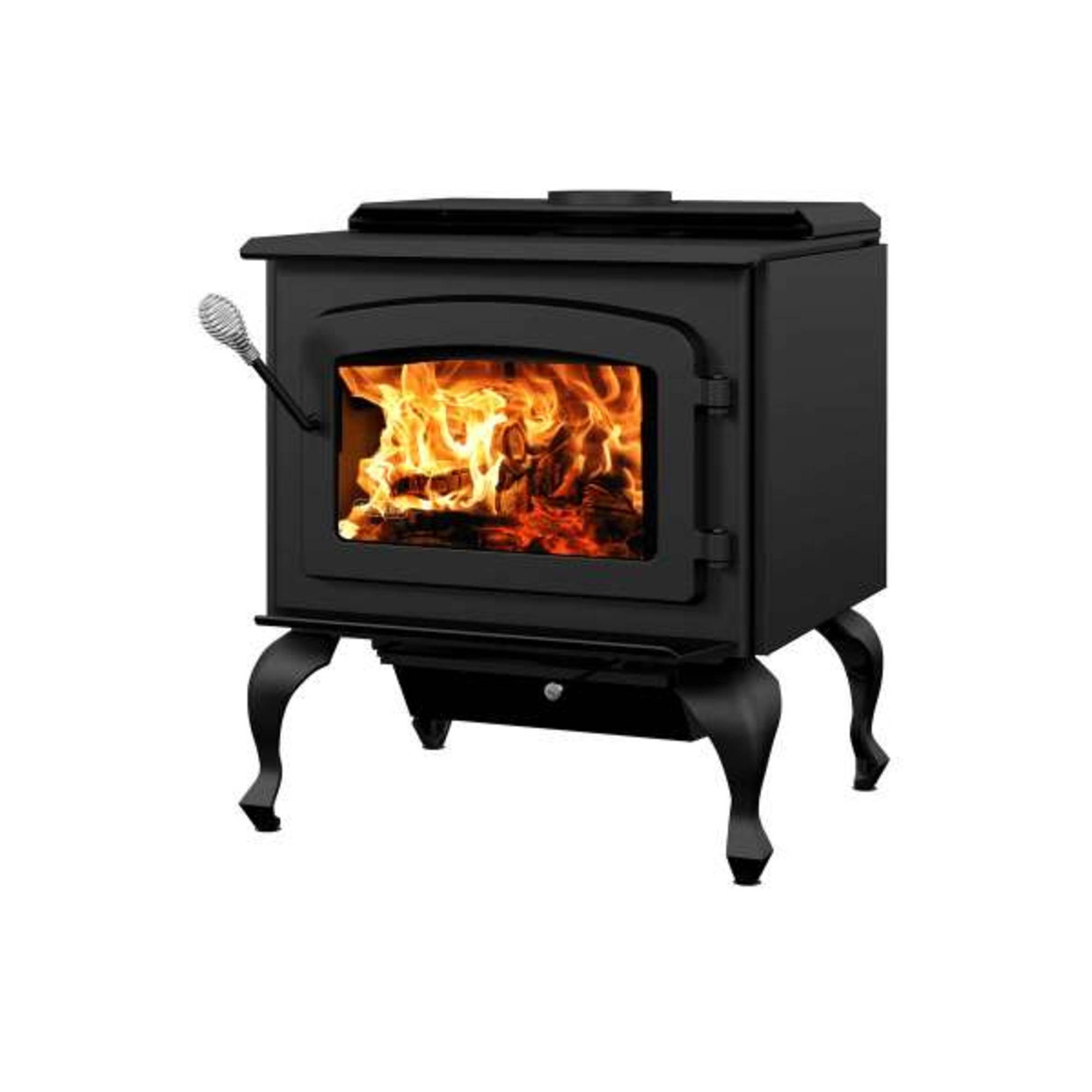 Drolet Escape 1800 Wood Stove on Legs - Black Door