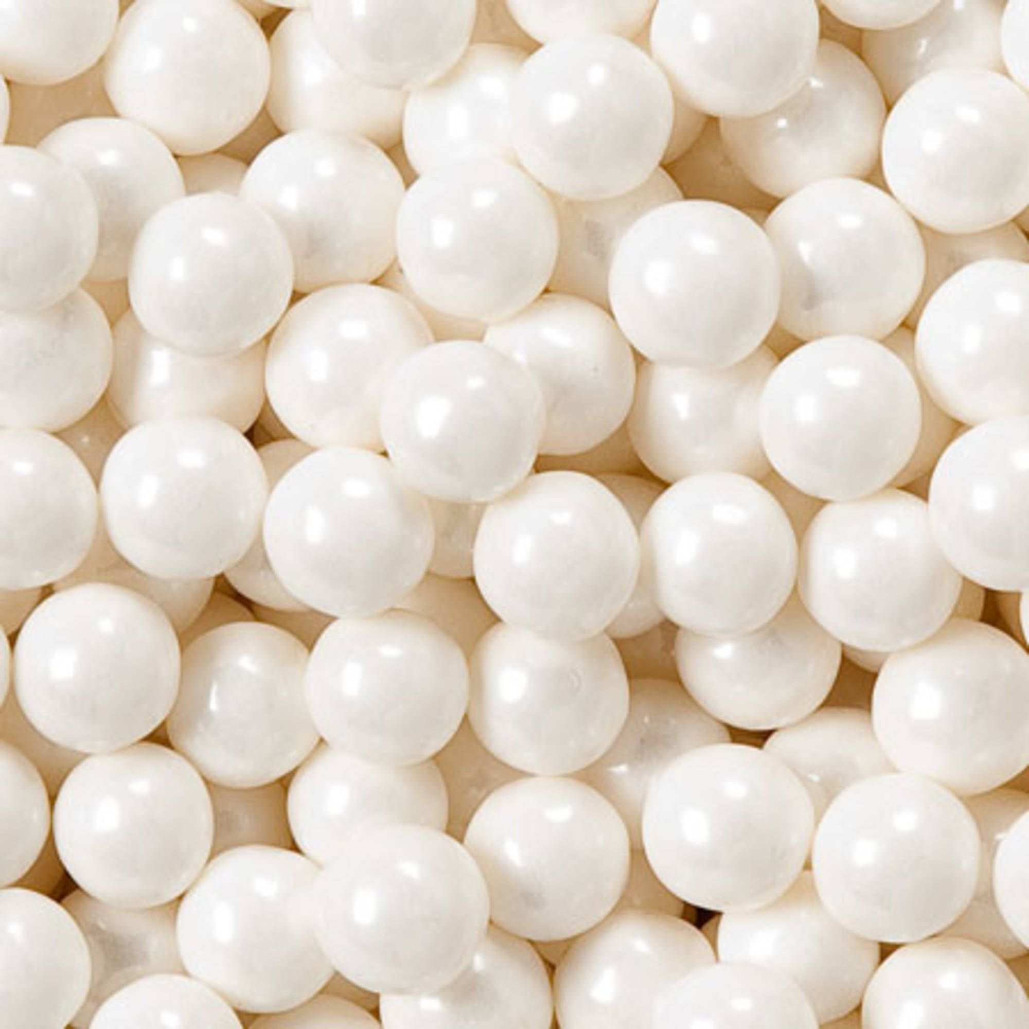 Shimmer White Pearls Pressed Candy - 2 LB Bulk Bag - All City Candy