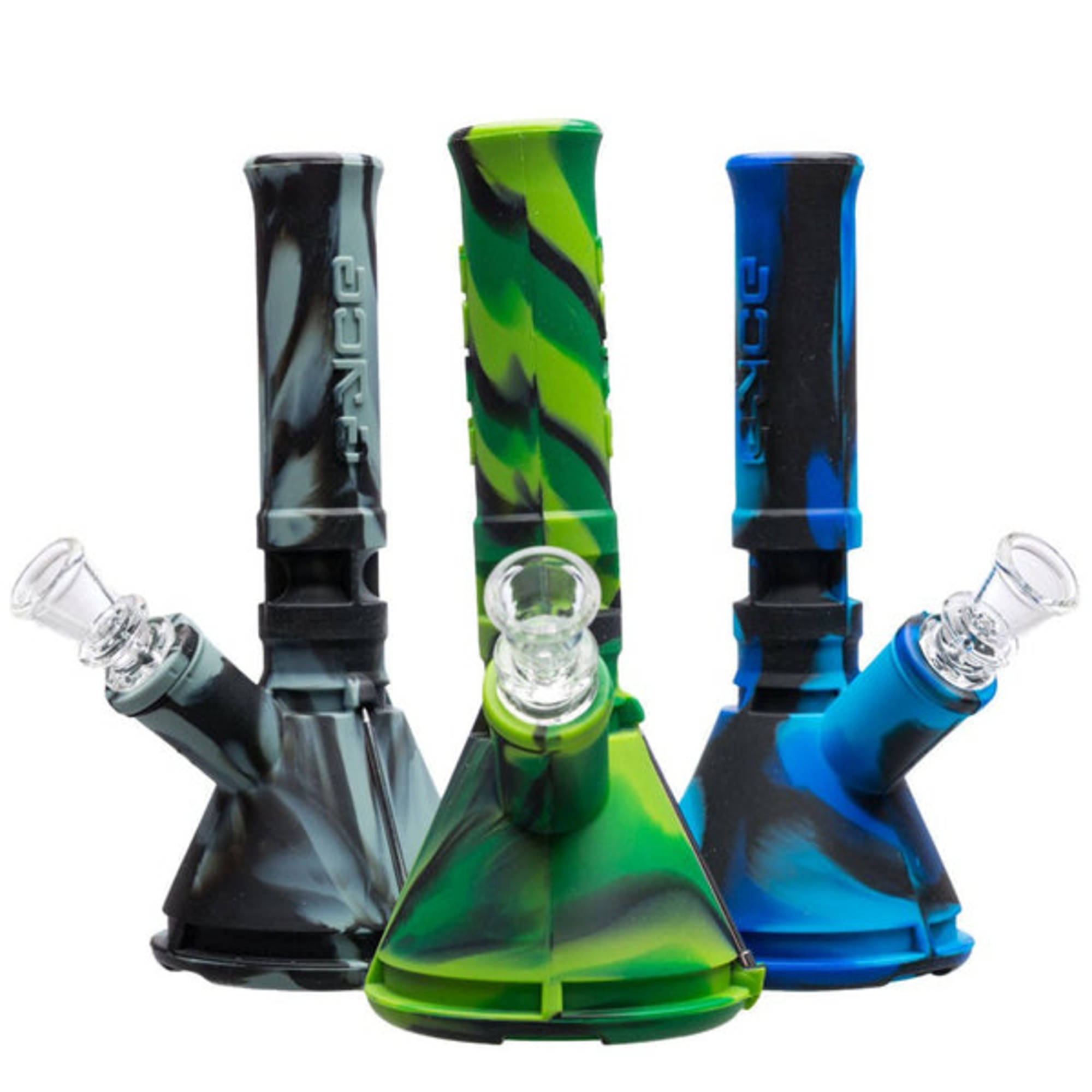 7.5 Torch Silicone Bong / Silicone Rig - Black & Green