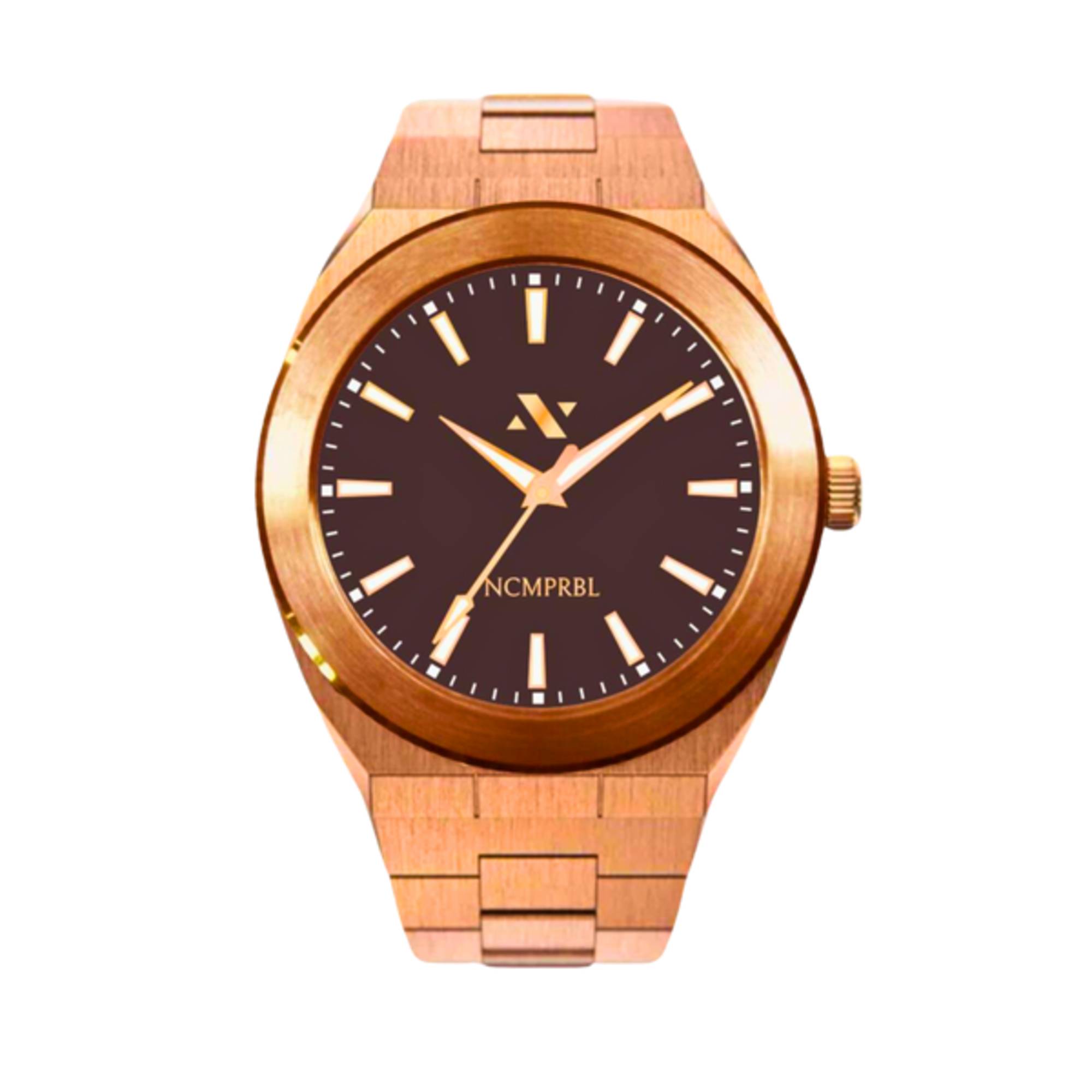 Linjer Women's Minimalist Watch - Rose Gold/Mocha, 34mm