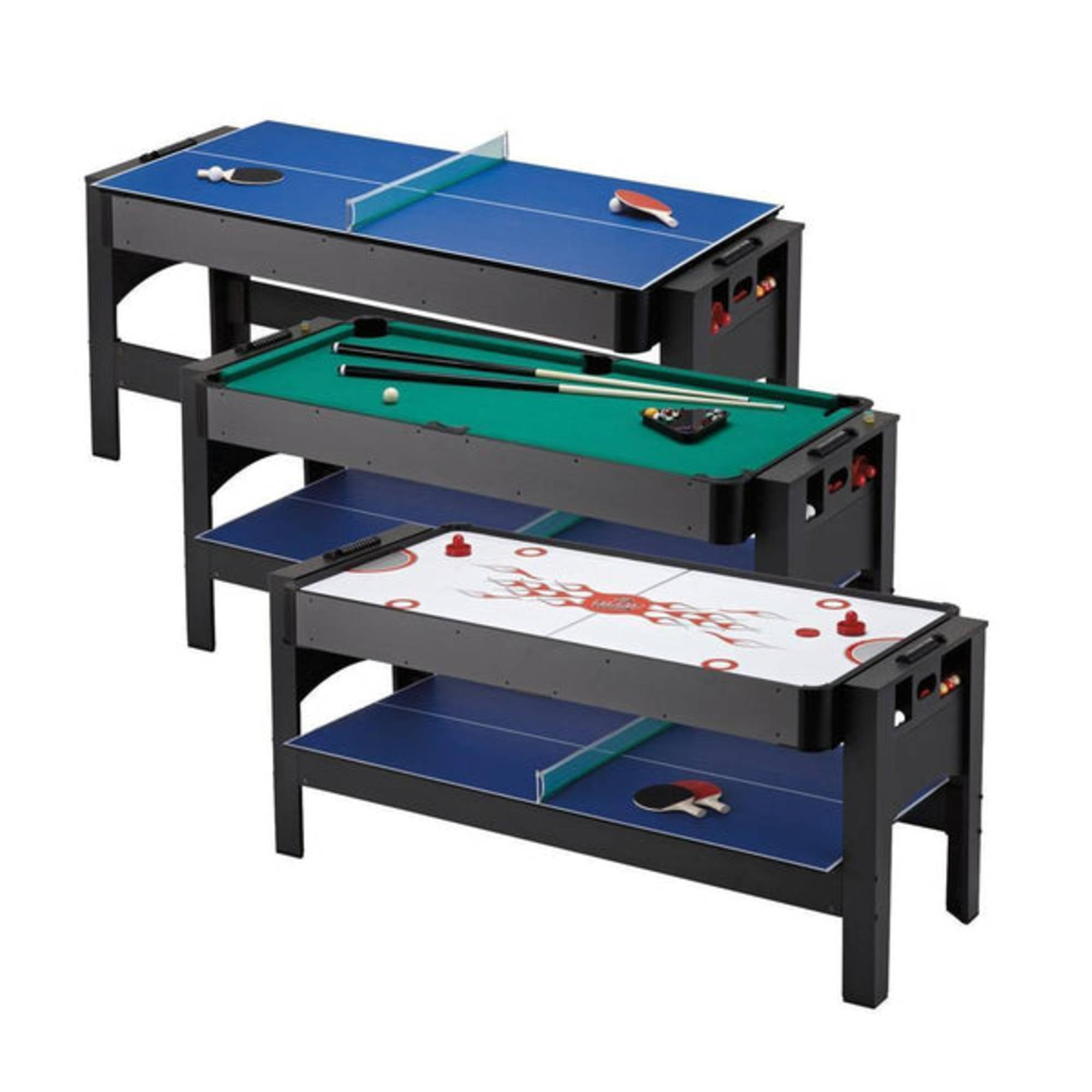 Source 4 in 1 multi functional game table with rotating billiard pool air  hockey table with table tennis on m.