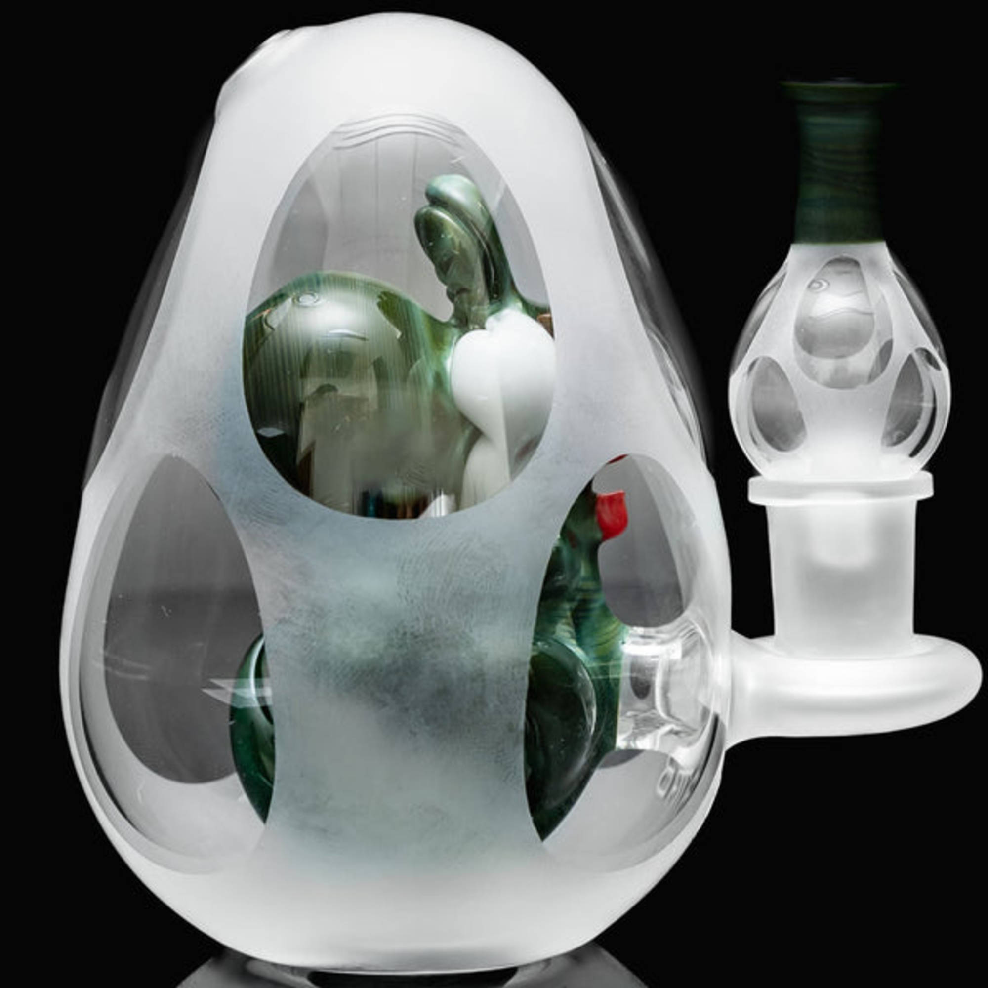 Waxmaid 3.94'' Frosted Yoshi Egg Glass Bubbler