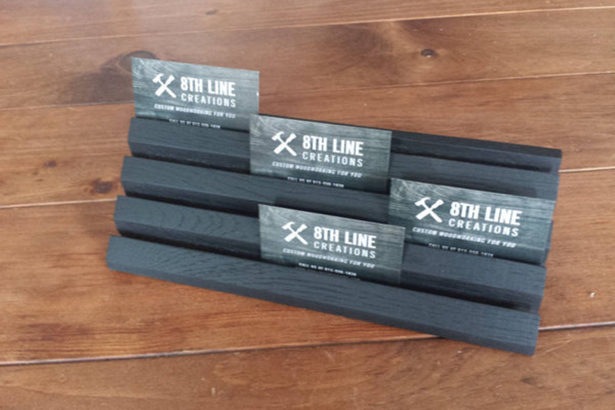 8th Line Creations Handcrafted Business Card Display - Black - 12