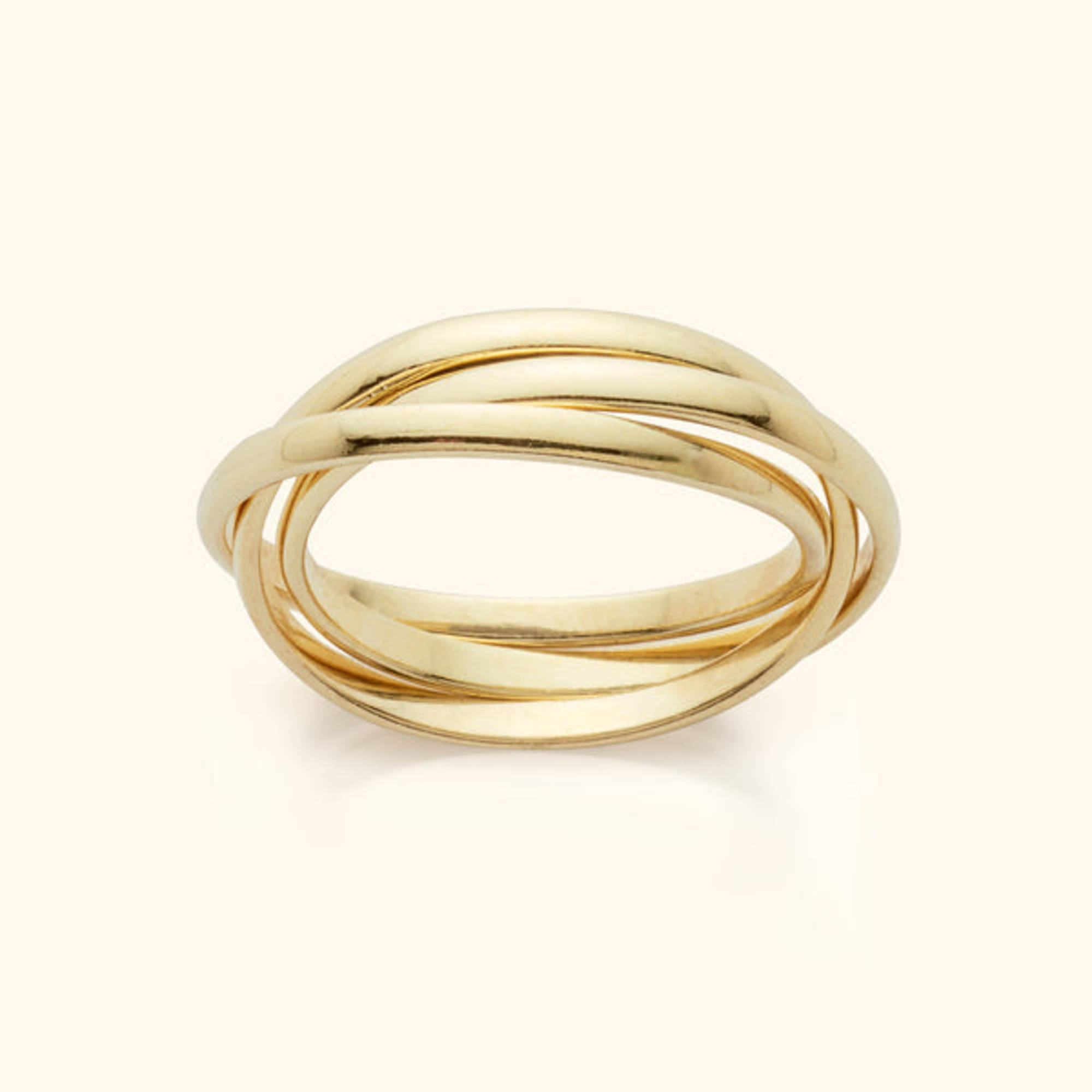 Gladde gouden crossover ring 3.5 mm breed | Mostert Juweliers